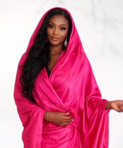Melhfa couleur unie rose