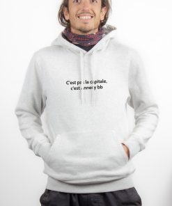 PROMO SWEAT HOMME : C&rsquo;EST PAS LA CAPITALE, C&rsquo;EST ANNECY BB-BLANC-L
