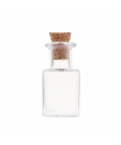 Fiole carrée en verre miniature avec bouchon de Liège