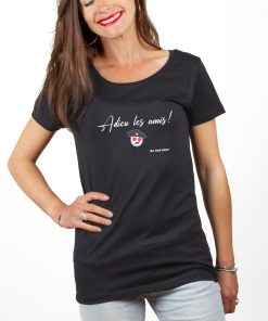 PROMO T-SHIRT FEMME : ADIEU LES AMIS-NOIR-XS