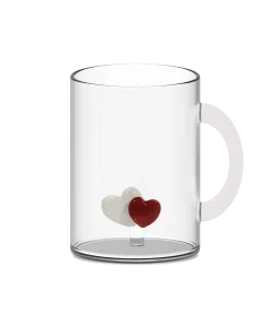 Mug en verre soufflé Coeurs – WD Lifestyle