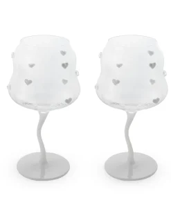 Coffret WD LifeStyle – Set de 2 verres à Cocktail avec des coeurs blancs