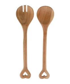 Couverts à Salade Cœur x2 Dalbert en acacia, Yliades