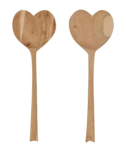 Couverts à Salade Cœur x2 Dalbert Naturel en acacia, Yliades