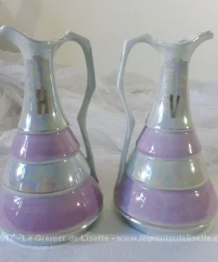 Duo de flacon en porcelaine pour huile et vinaigre