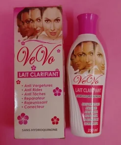 Lait clarifiant anti vergetures, tâches, réparateur, rajeunissant, correcteur, VEVO sans hydroquinone