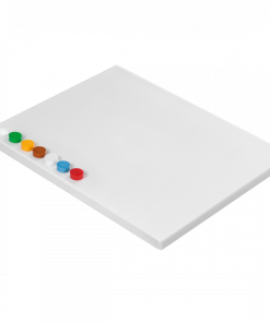 Planche à découper 400 x 300 avec 6 pastilles de couleurs HACCP – blanche