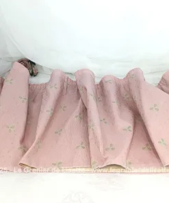 Belle cantonnière shabby saumon et petites fleurs écrues