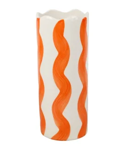 Vase Artist Orange – D10 x H24,5 cm – Grès, Yliades